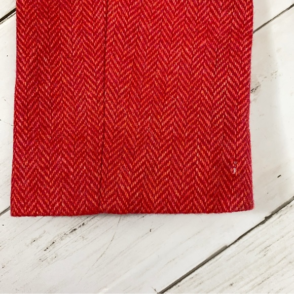 J. Crew Womens Blazer Jacket Size 0 Wool Ruffles Coral Red 3 Button - Picture 10 of 11